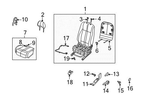 Trim Assembly - Front Seat Cushion Diagram for 87370-JB01C