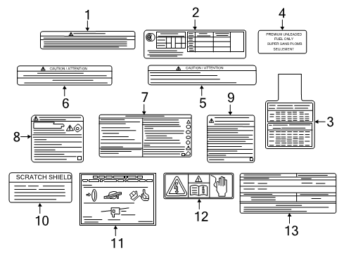 2020 Infiniti Q50 Information Labels Diagram