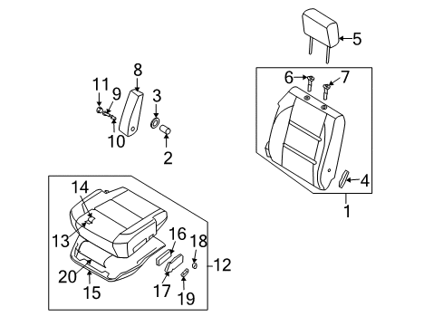 Trim Assy-Front Seat Cushion Diagram for 87370-ZJ20A