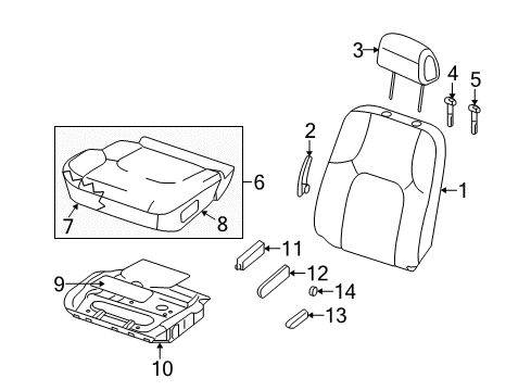 Trim Assembly-Front Seat CUSHI Diagram for 87370-ZP62A