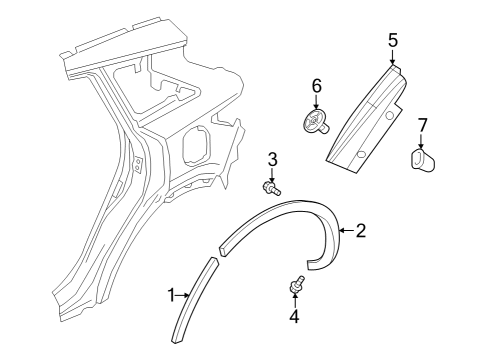 2022 Infiniti QX50 Exterior Trim - Quarter Panel Diagram