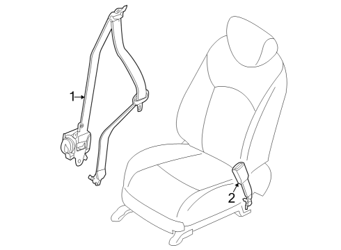 2022 Infiniti QX60 Second Row Seat Belts Diagram 1