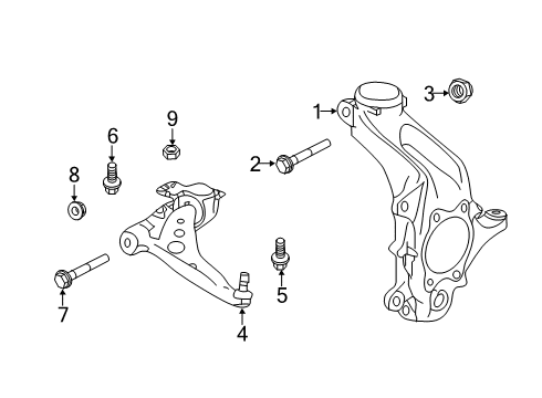 2023 Infiniti QX50 Front Suspension Components, Lower Control Arm, Stabilizer Bar Diagram 2
