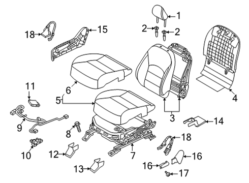 2022 Infiniti QX50 Passenger Seat Components Diagram