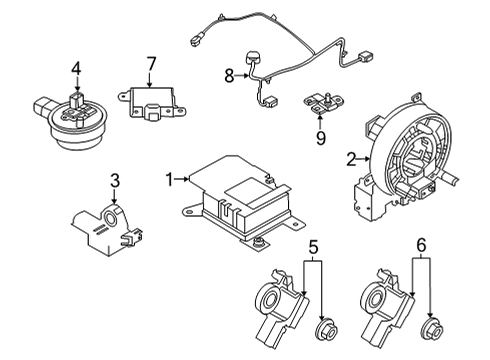 SENSOR-AIR BAG FRONT CENTER Diagram for 98581-5NA7B