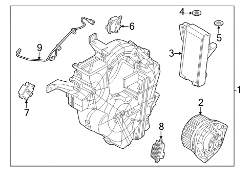 2022 Infiniti QX60 A/C Evaporator & Heater Components Diagram 2