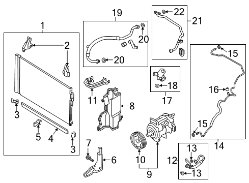 2017 Infiniti Q60 EVAPORATOR Assembly Front Diagram for 27280-4GF0C