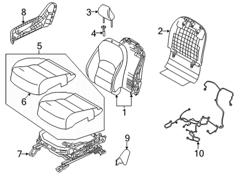 2022 Infiniti QX55 Passenger Seat Components Diagram