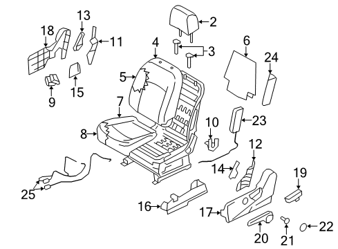 Trim Assembly-Front Seat CUSH Diagram for 87370-JM11C