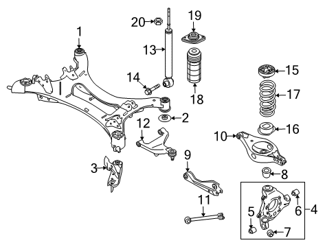 Housing Rear Axle LH Diagram for 43022-1AA0A