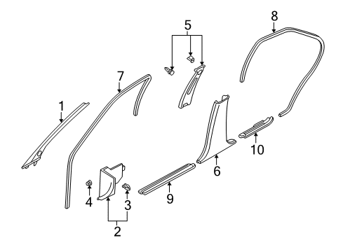 GARNISH Assembly-Front Pillar, LH Diagram for 76912-ZK30A