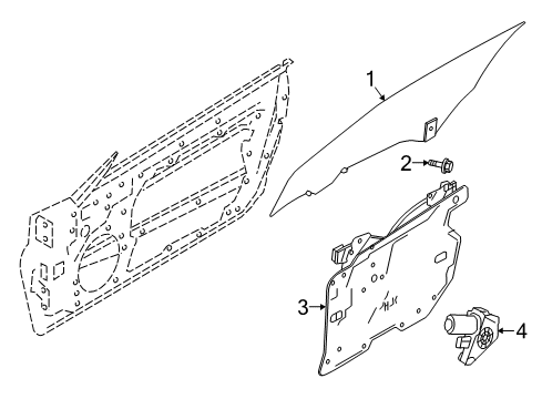 2022 Infiniti Q60 Glass - Door Diagram