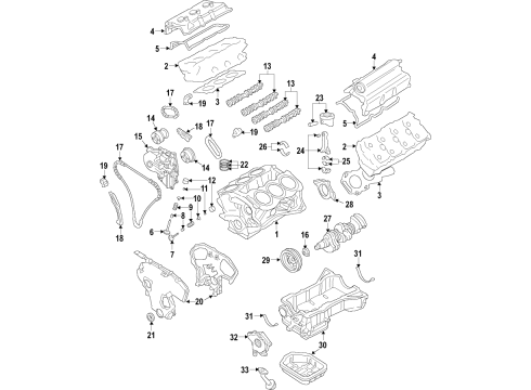 2022 Infiniti QX60 Bearing-Crankshaft Diagram for 12207-6TA1A
