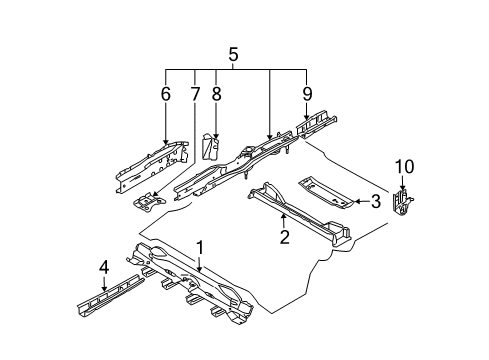 Extension - Front Side Member, Rear Diagram for 751A5-CA000