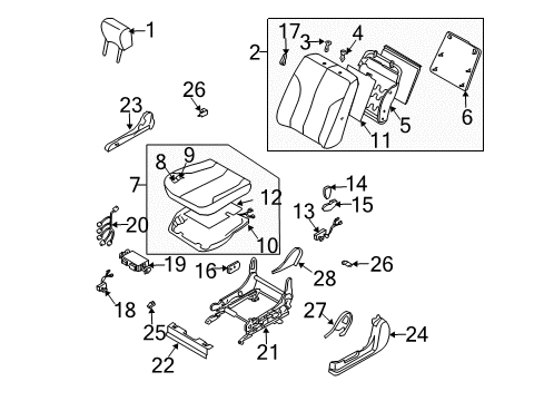 Trim Assy-Front Seat Cushion Diagram for 87370-ZK40A