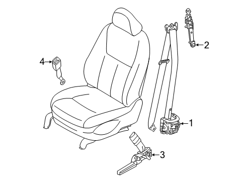 2023 Infiniti Q50 Seat Belt Diagram 1