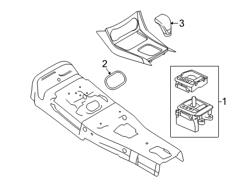 2019 Infiniti QX30 Box Assy-Console,Center Diagram for 96910-HW25C