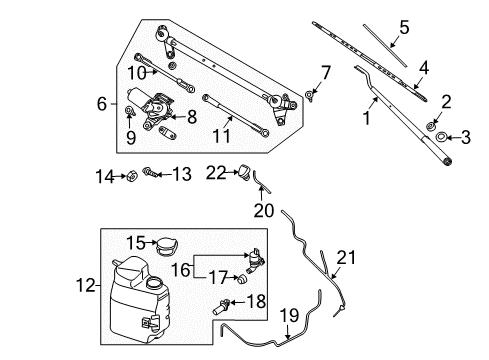 Arm Assy-Windshield Wiper No 1 Diagram for 28881-9FV0A