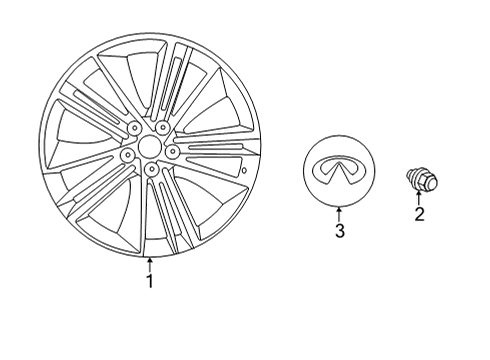 2024 Infiniti QX55 Wheels, Covers & Trim Diagram