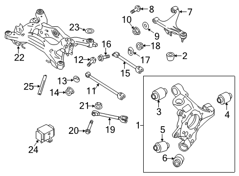 2014 Infiniti Q70 BUSHING Assembly-Transverse Diagram for 55152-1MA1B