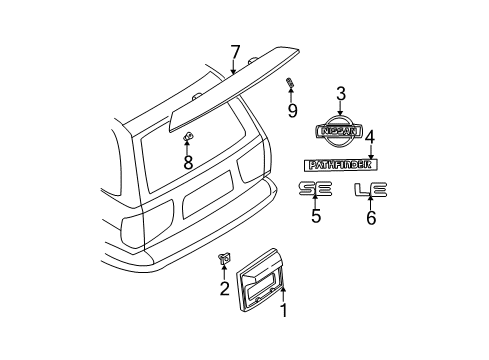 Finisher Assy-Back Door Diagram for 90810-2W101