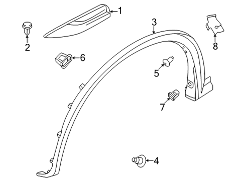 2022 Infiniti QX55 Exterior Trim - Fender Diagram