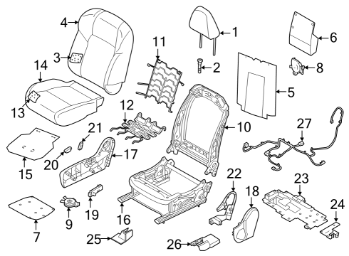 2022 Infiniti QX60 Passenger Seat Components Diagram