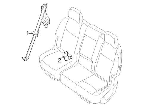 2022 Infiniti QX60 Third Row Seat Belts Diagram