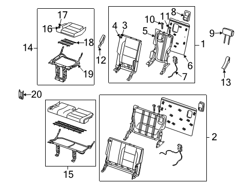 Back Assembly - 3RD Seat, LH Diagram for 89650-ZQ30A