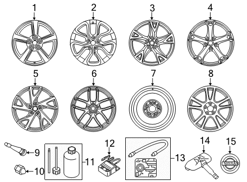 Aluminum Wheel Diagram for D0CMM-3GY4B