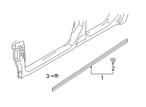 2022 Infiniti QX50 Exterior Trim - Pillars Diagram