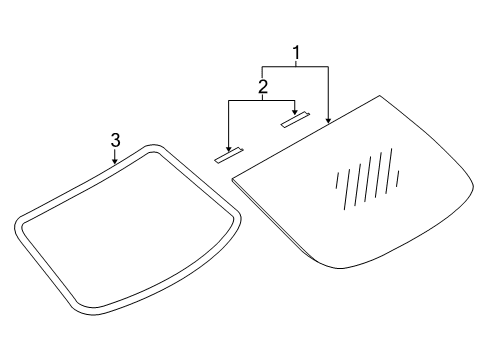 2023 Infiniti Q50 Glass & Hardware - Back Glass Diagram