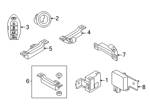 2020 Infiniti Q50 Keyless Entry Components Diagram