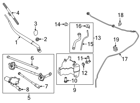 2022 Infiniti Q60 Wiper & Washer Components Diagram