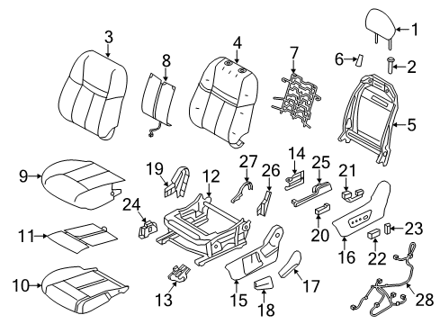 2022 Infiniti QX50 Holder Assy-Headrest,Lock Diagram for 87602-4BA3A