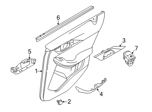 2018 Infiniti QX30 Bracket-Door ARMREST, Rear LH Diagram for 82987-5DA0C