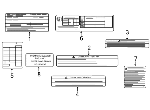 2023 Infiniti QX55 Information Labels Diagram