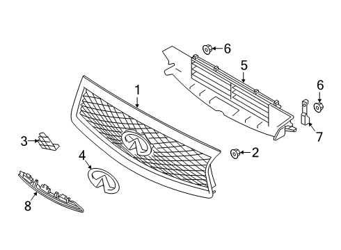 2021 Infiniti Q60 Grille Assy-Front Diagram for 62310-5DV2A