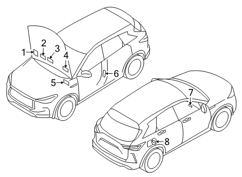 2022 Infiniti QX50 Information Labels Diagram