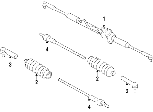 2023 Infiniti QX80 P/S Pump & Hoses, Steering Gear & Linkage Diagram 1