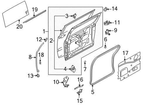 Moulding-Slide Door,LH Diagram for 82871-5Z007