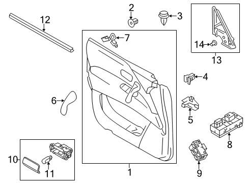 2023 Infiniti QX80 Interior Trim - Front Door Diagram