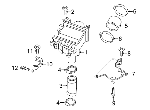 2019 Infiniti Q60 Bracket-Charge Air Cooler Diagram for 14487-5CA1E
