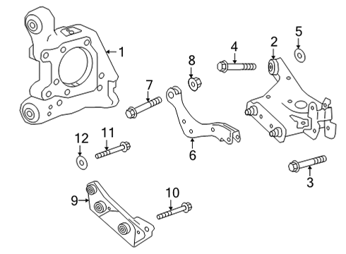 2022 Infiniti QX55 Rear Suspension, Lower Control Arm, Upper Control Arm, Ride Control, Stabilizer Bar, Suspension Components Diagram 2