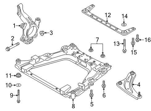 Stopper-Rebound Front Suspension Diagram for 54464-CY00C