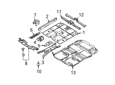 Stiffener-Front Side Member Diagram for 75197-CA000