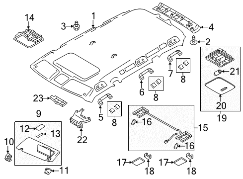 2020 Infiniti QX80 Interior Trim - Roof Diagram