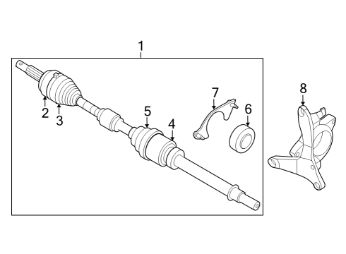 2022 Infiniti QX60 Drive Axles - Front Diagram