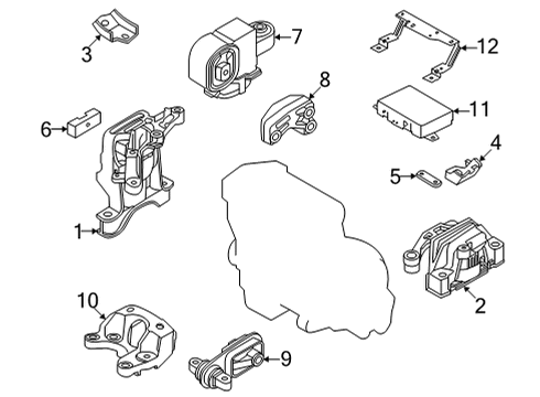 2023 Infiniti QX55 Engine & Trans Mounting Diagram