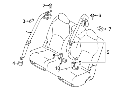 2023 Infiniti QX55 Rear Seat Belts Diagram